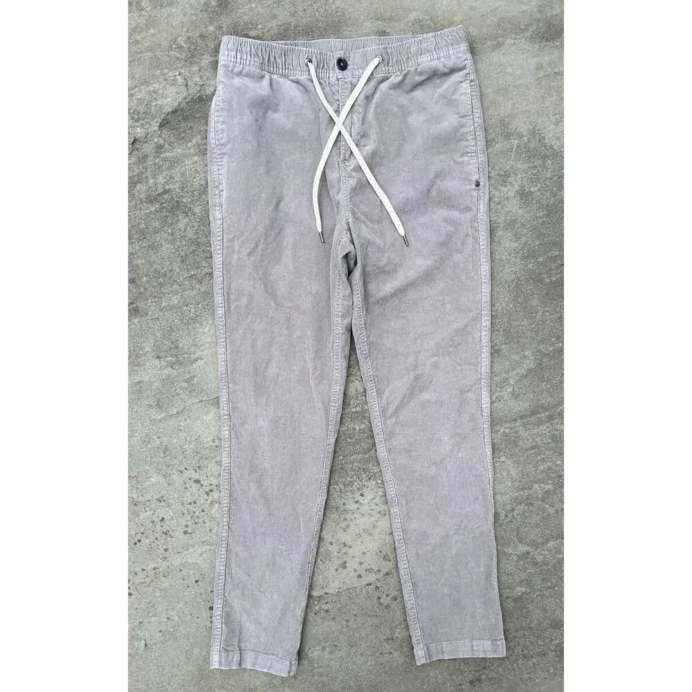 Vuori Men's Optimist Corduroy Drawstring Pants Grey Medium